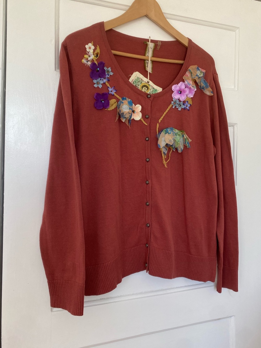 Aratta Silent journey embellished floral knit cardigan new with tags!